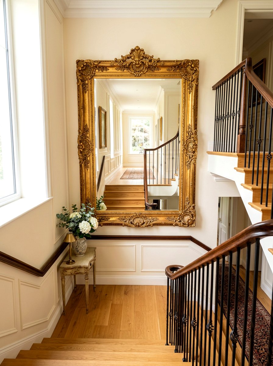 Decorative Mirror - 30 staircase decor ideas