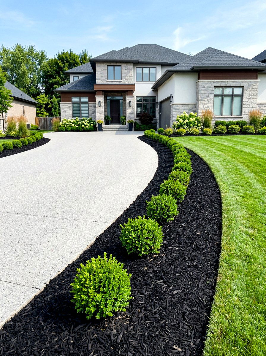 Decorative Mulch Driveway Border - 30 driveway border ideas