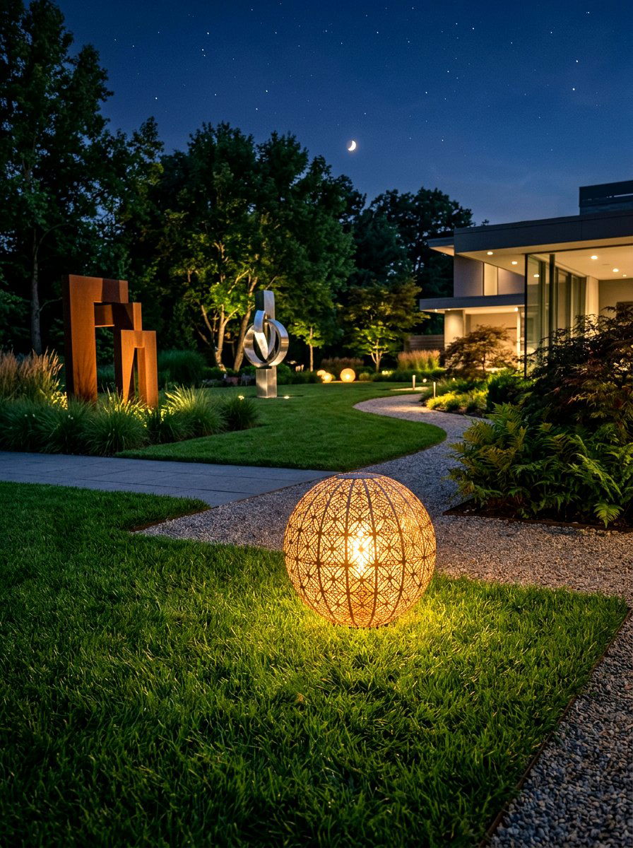 Decorative Orb Light - 30 moody outdoor lighting ideas