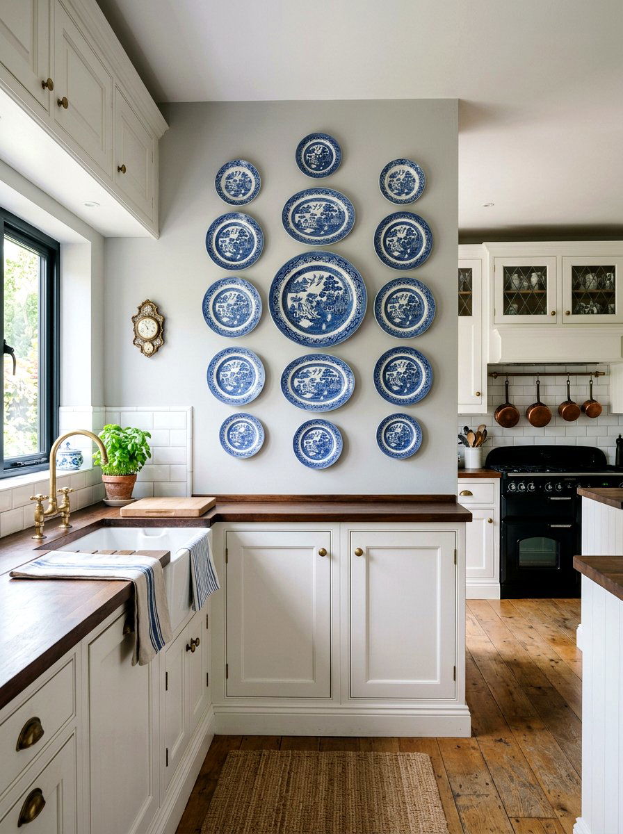 Decorative Plate Arrangement - 30 kitchen wall decor ideas