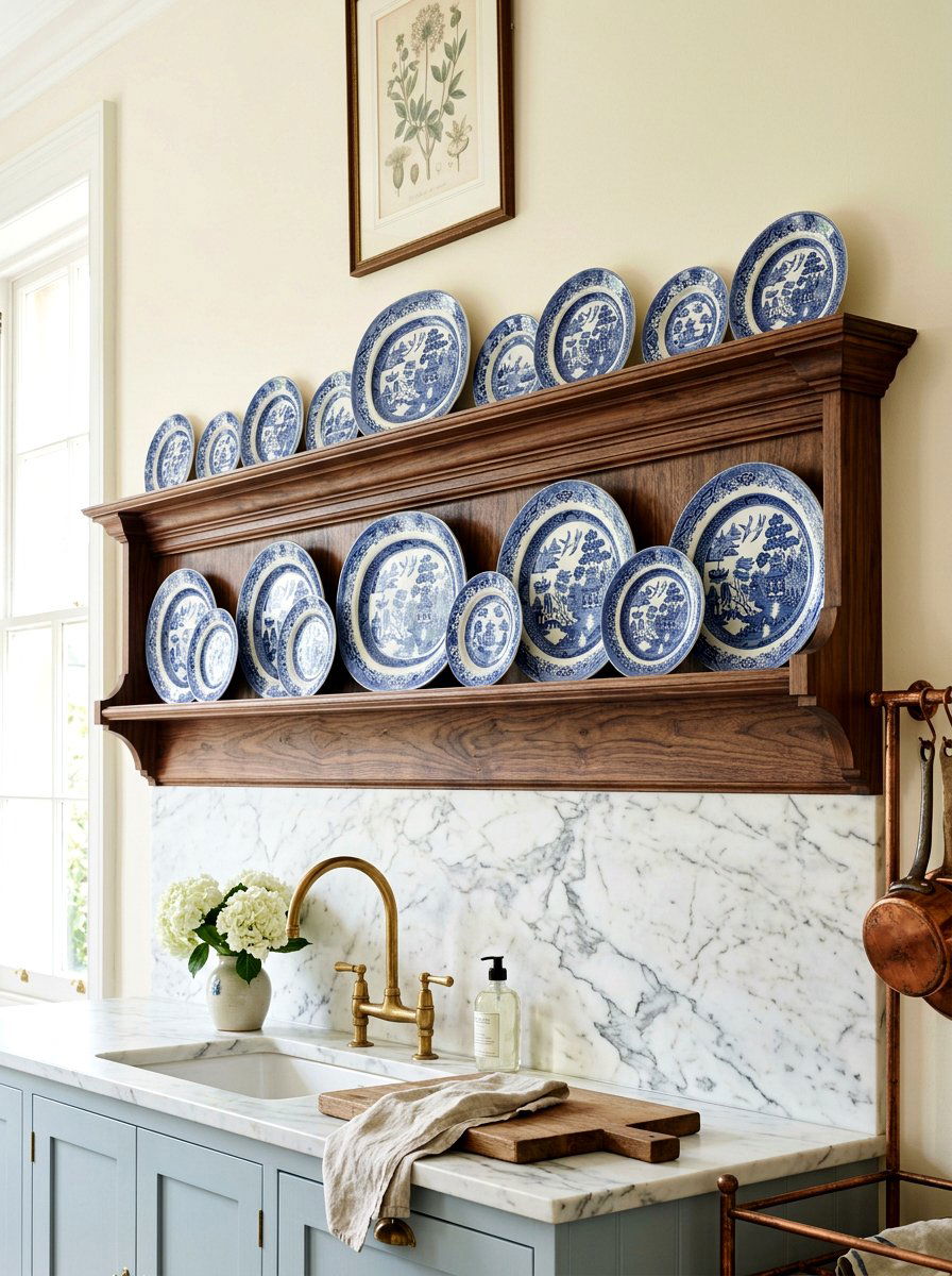 Decorative Plate Rail - 30 heritage kitchen decor ideas