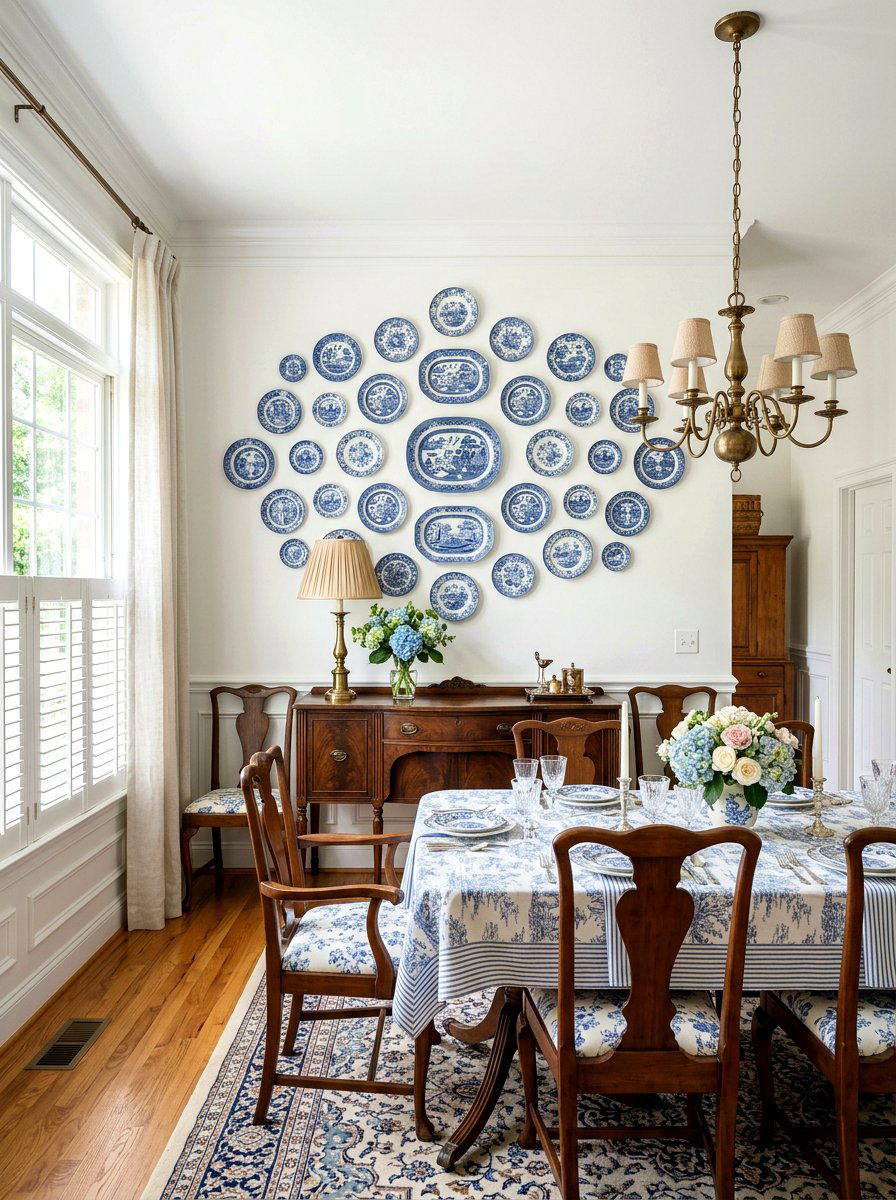 Decorative Plate Wall - 30 grandma chic decor ideas