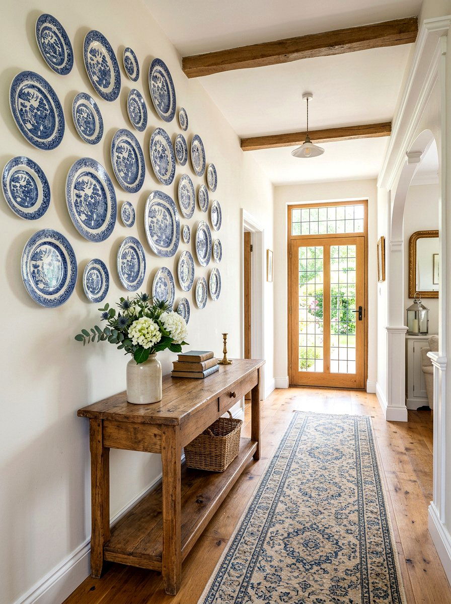 Decorative Plate - 30 hallway wall decor ideas