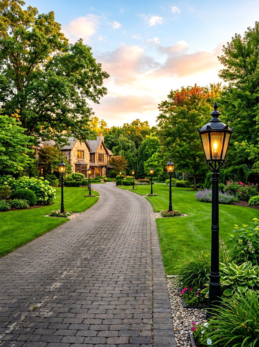 Decorative Post Lights - 30 driveway lighting ideas