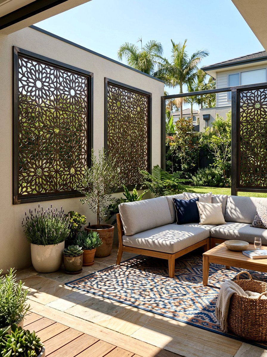 Decorative Privacy Screen - 30 patio wall decor ideas