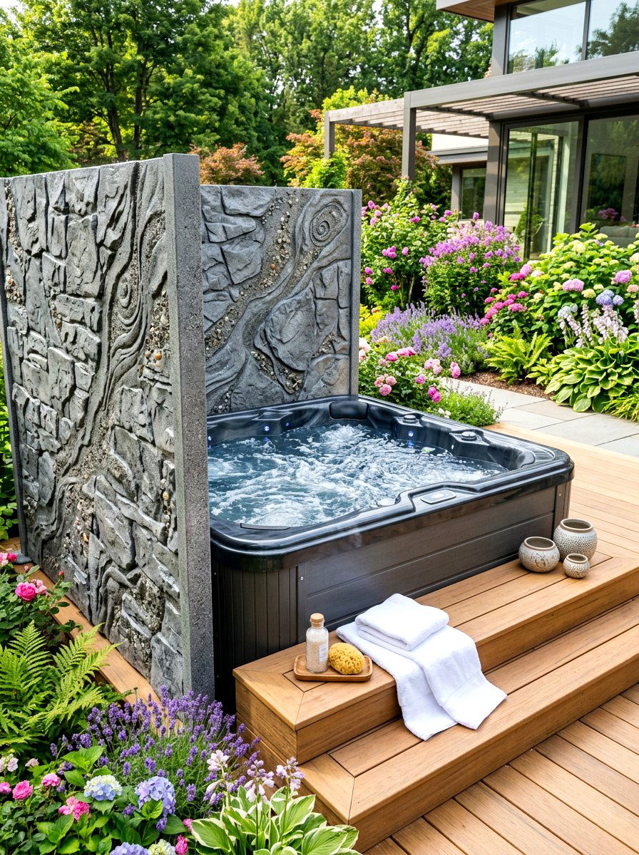 Decorative Resin Panel - 30 freestanding privacy panel ideas