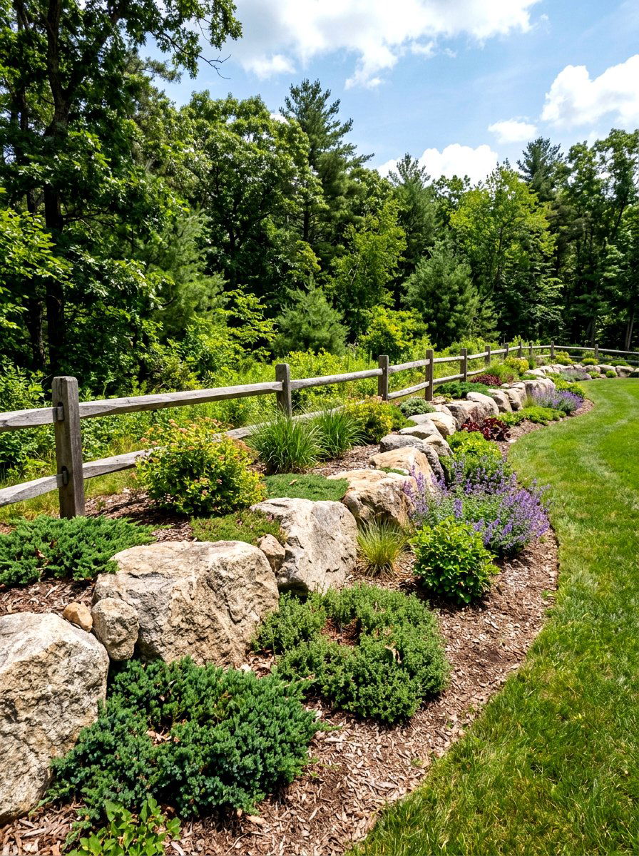 Decorative Stone Border - 30 fence border ideas