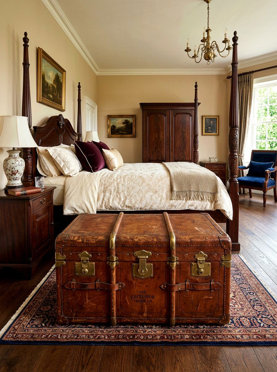 Decorative Storage Trunk - 30 hidden shoe storage apartment ideas