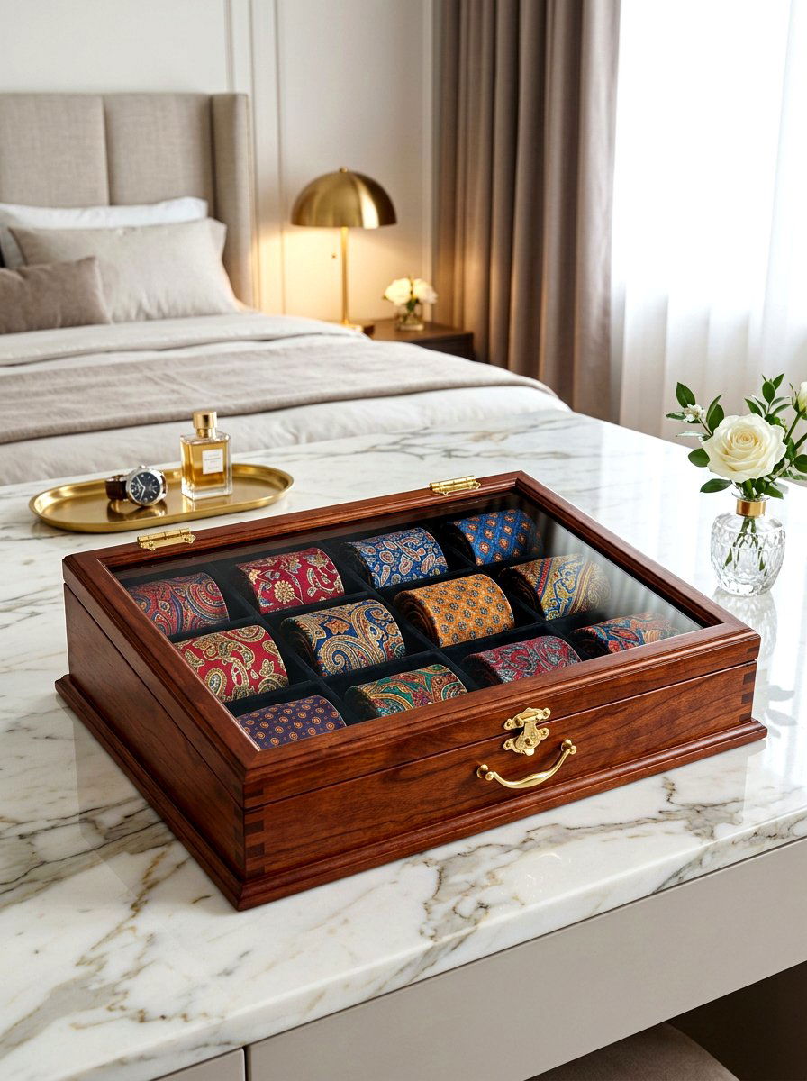 Decorative Tie Display Case - 30 tie storage ideas