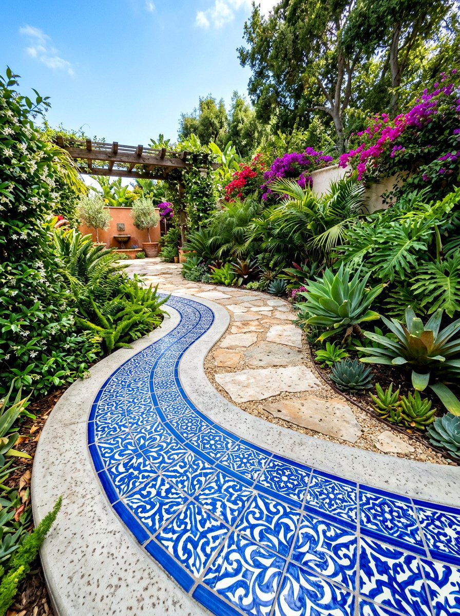 Decorative Tile Edging - 30 mow strip ideas