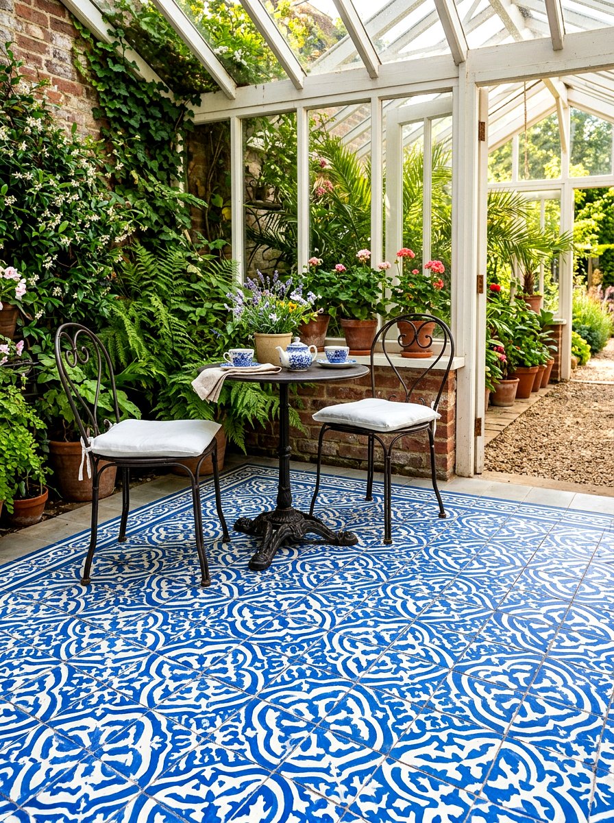 Decorative Tile Flooring - 30 greenhouse corner ideas
