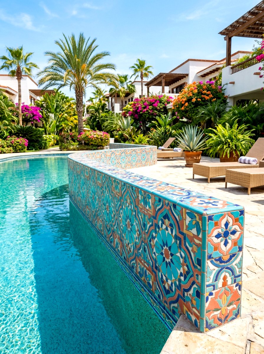 Decorative Tile Wall - 30 retaining wall ideas