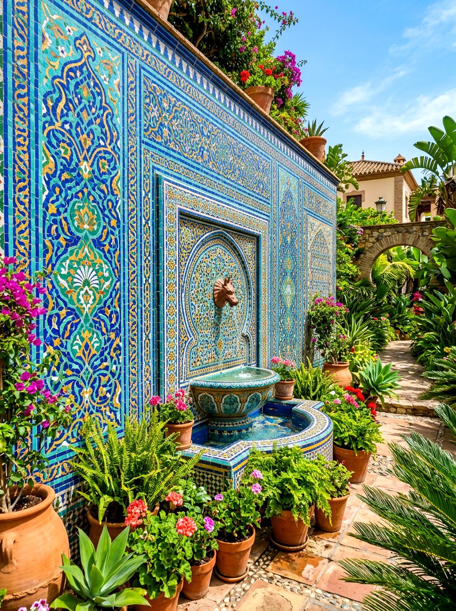 Decorative Tile Wall - 30 garden wall ideas