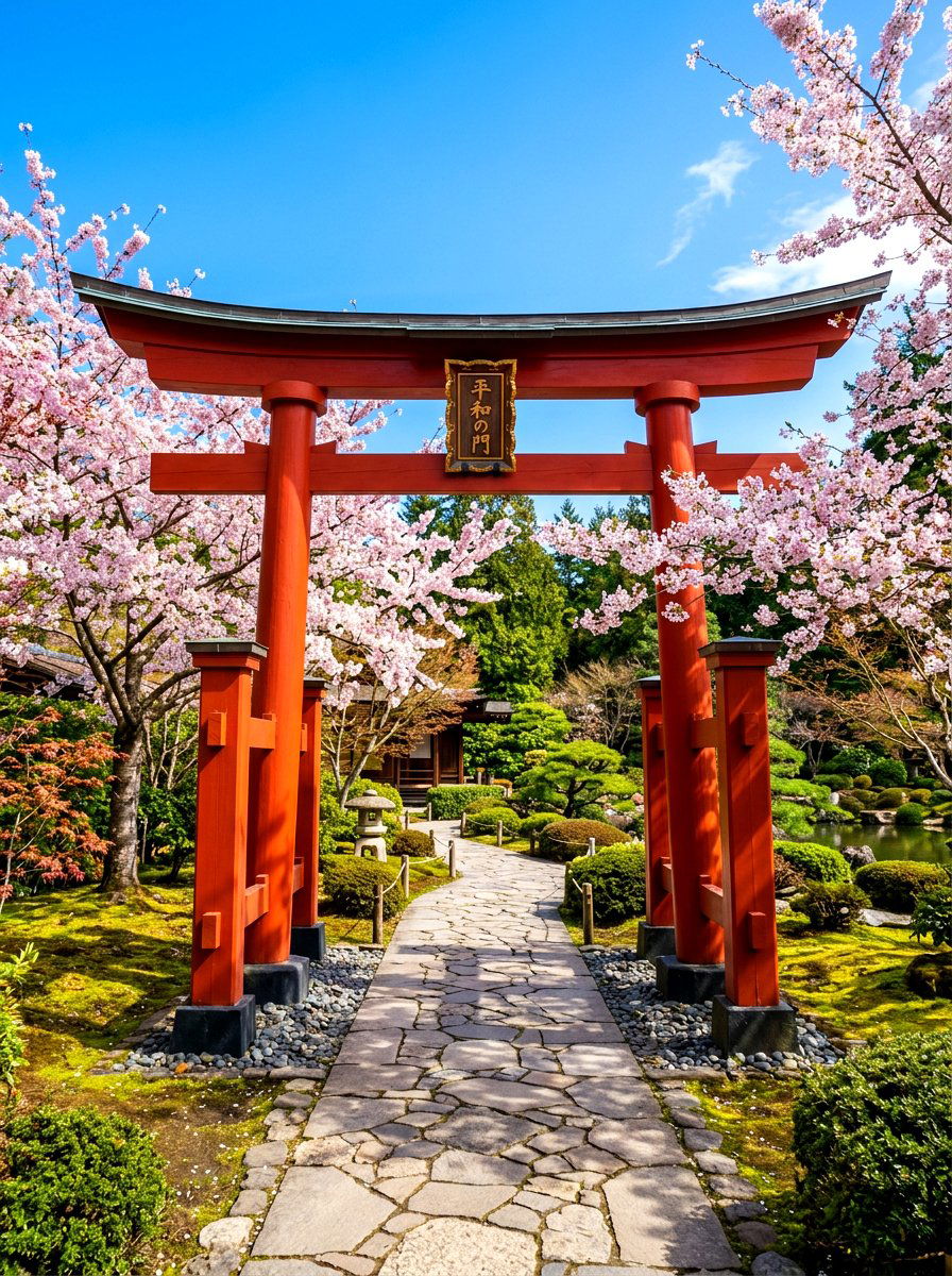 Decorative Torii Gate - 30 Japanese garden ideas
