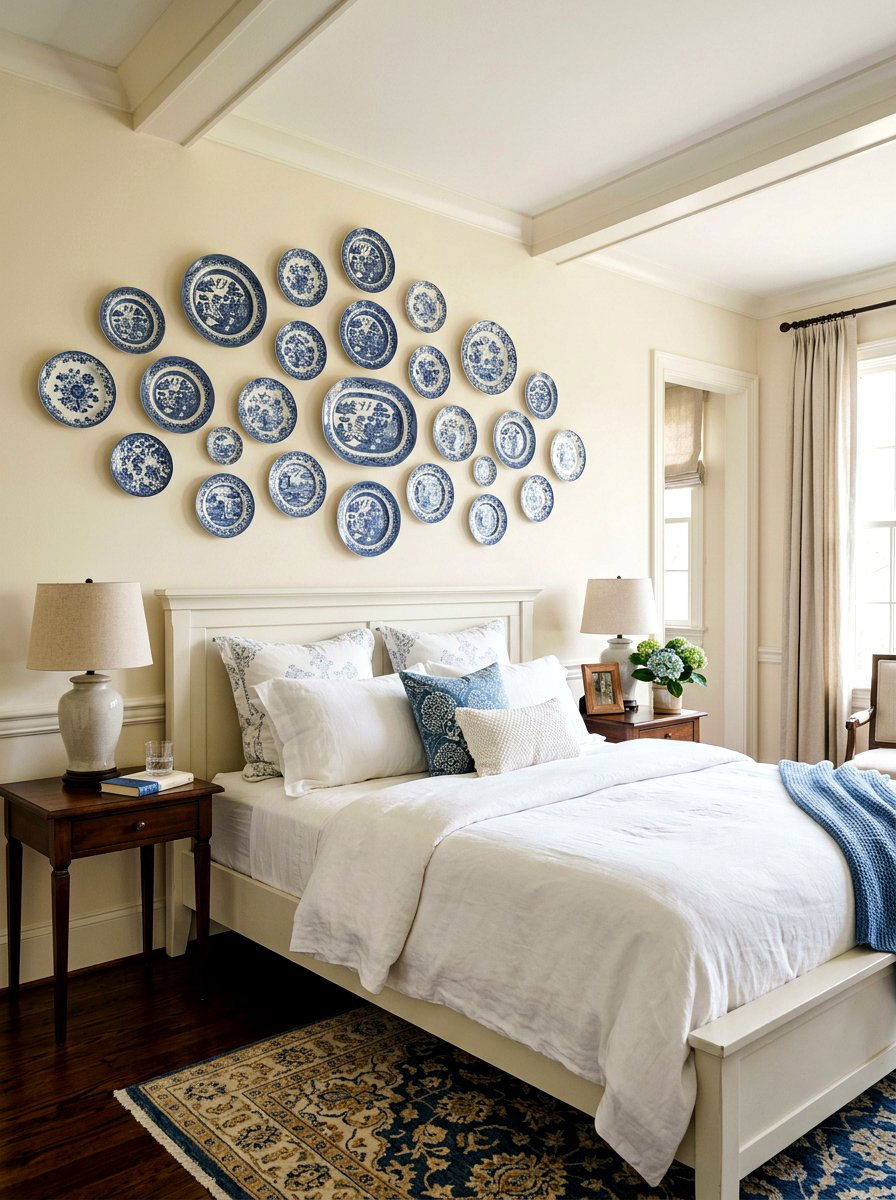 Decorative Wall Plates - 30 grandmother bedroom ideas