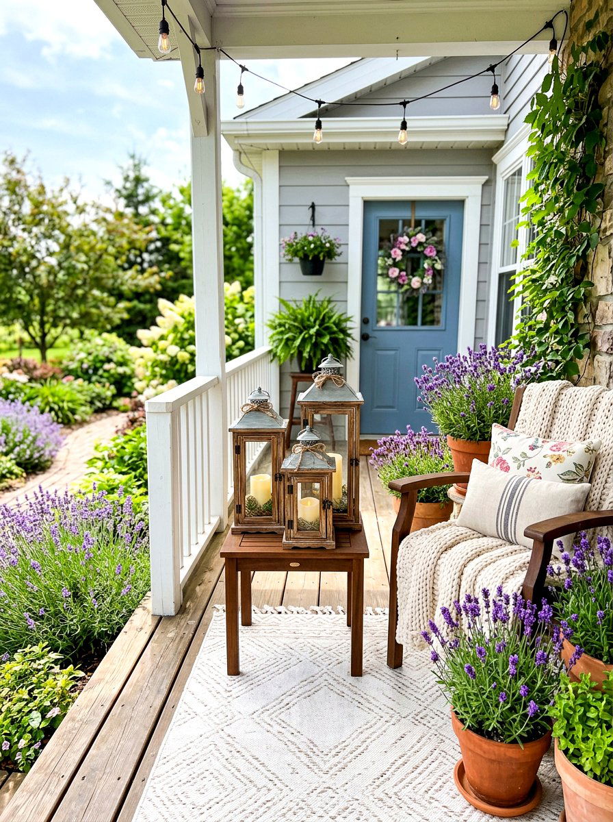 Decorative Wood Lantern Set - 30 porch lantern ideas