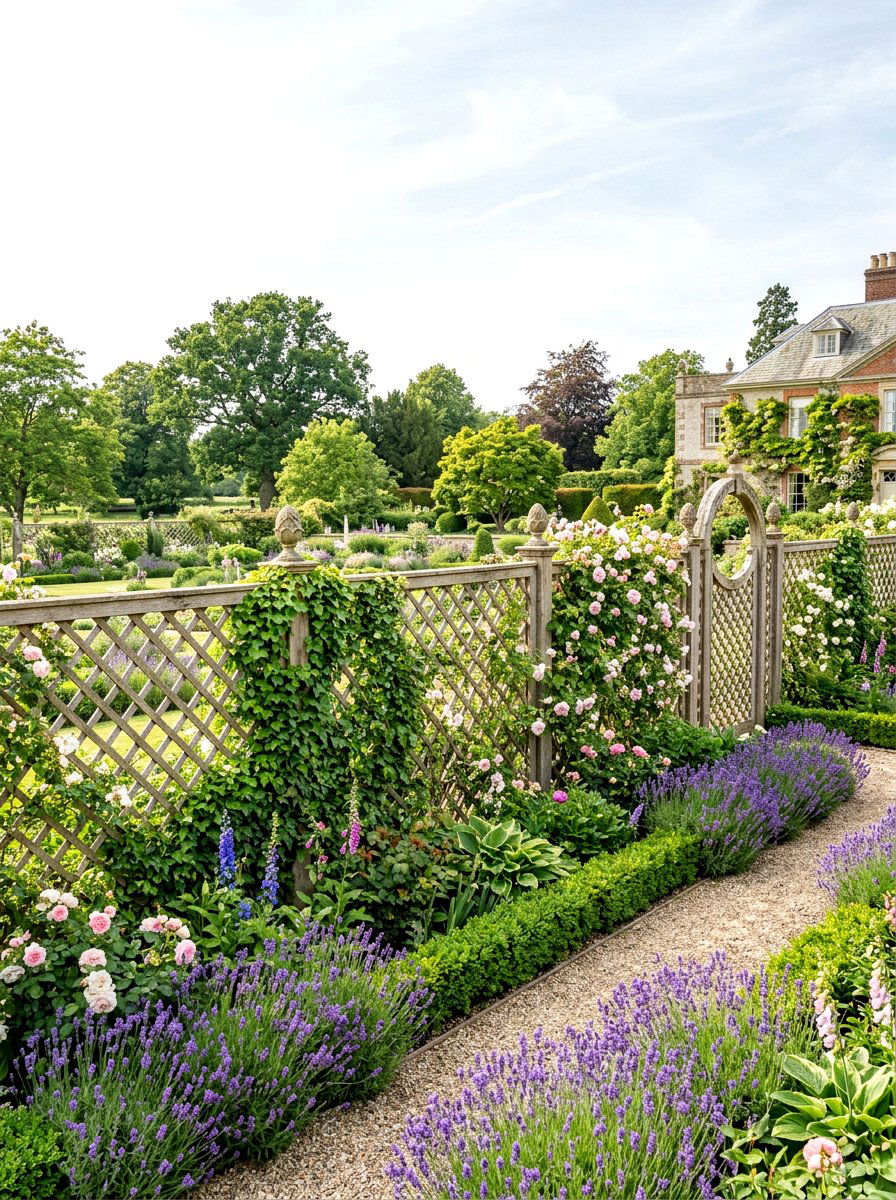Decorative Wood Trellis Fence - 30 wooden fence ideas