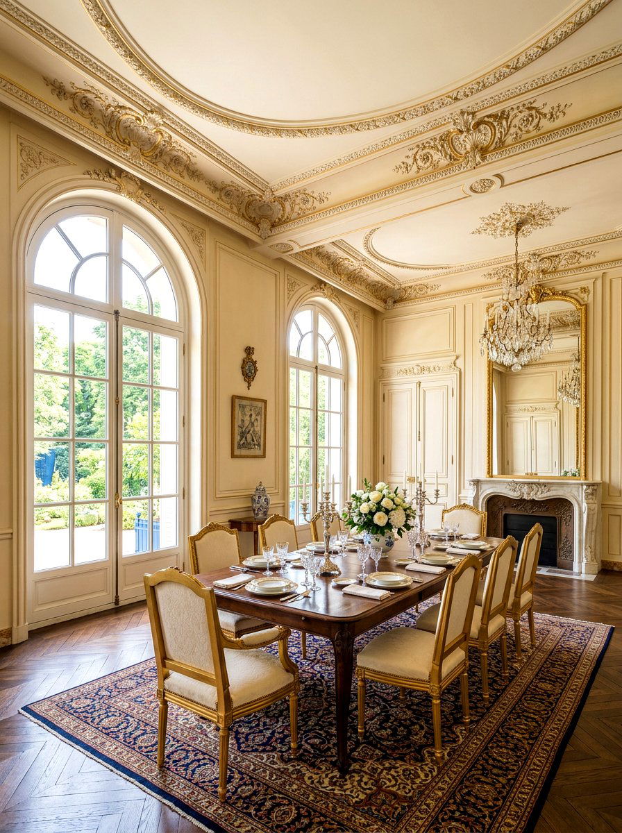 Decorative crown molding - 30 Paris cafe dining room ideas