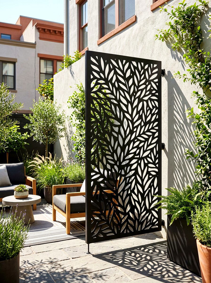 Decorative garden screens - 30 tiny courtyard garden ideas