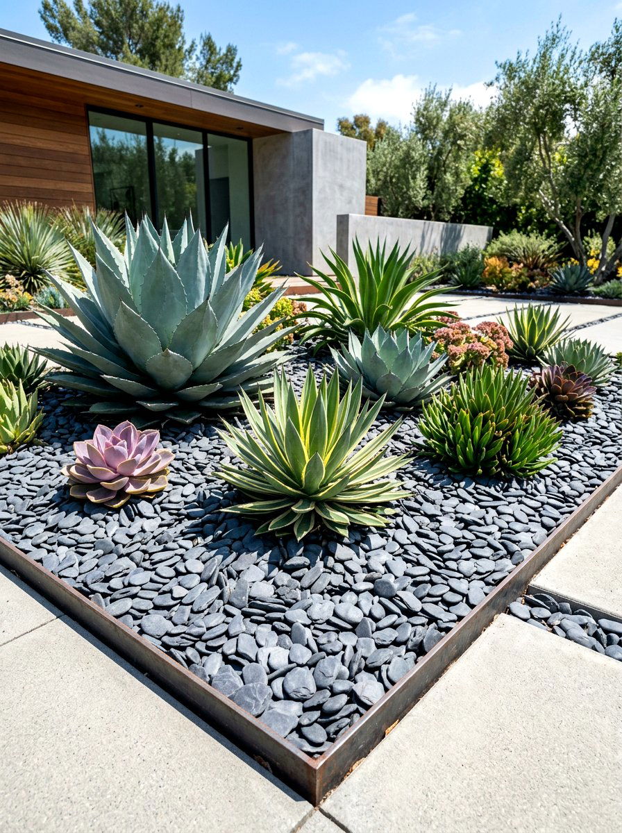 Decorative gravel mulch - 30 garden rock ideas