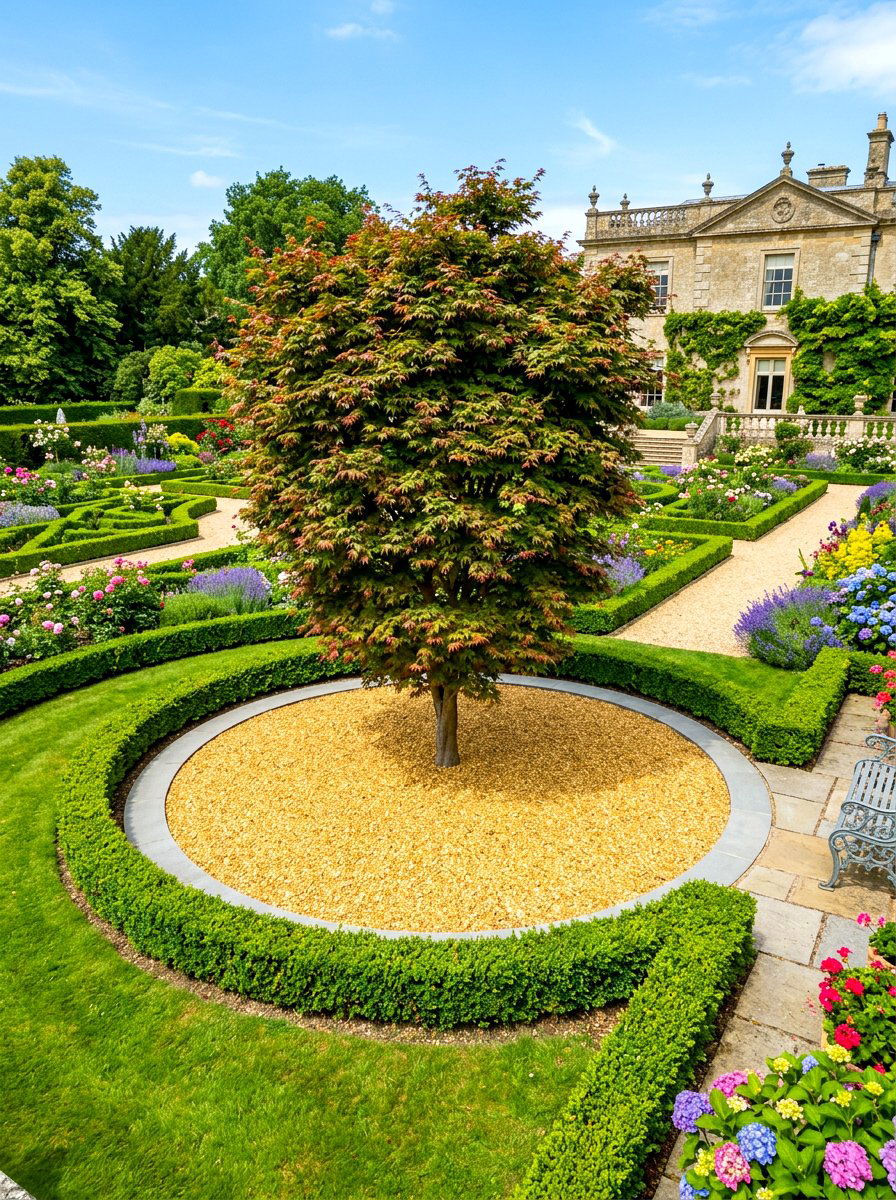 Decorative gravel tree ring - 30 mulch ring around tree ideas