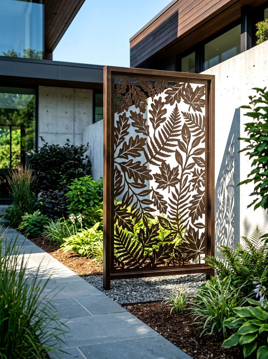Decorative metal lattice art - 30 lattice privacy ideas