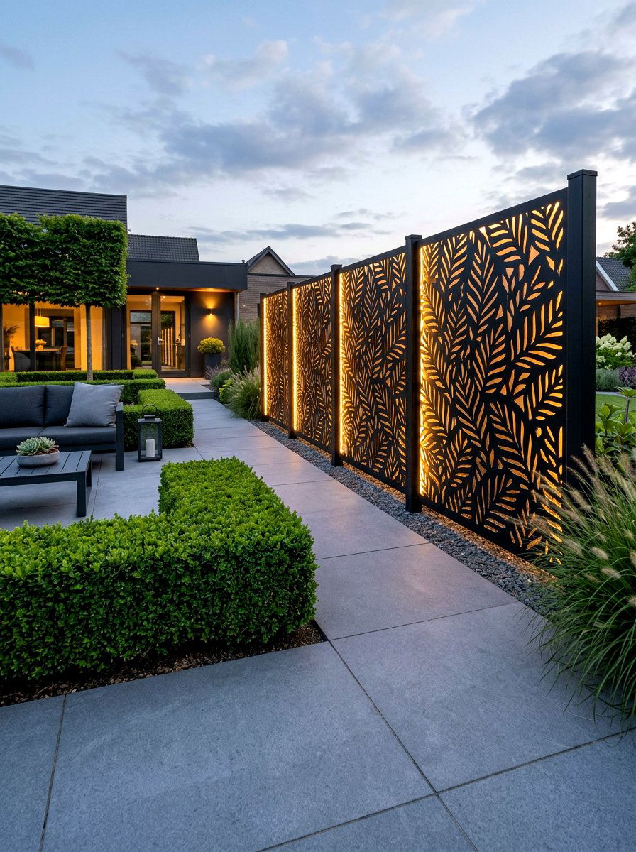 Decorative metal screens - 30 outdoor wall art ideas