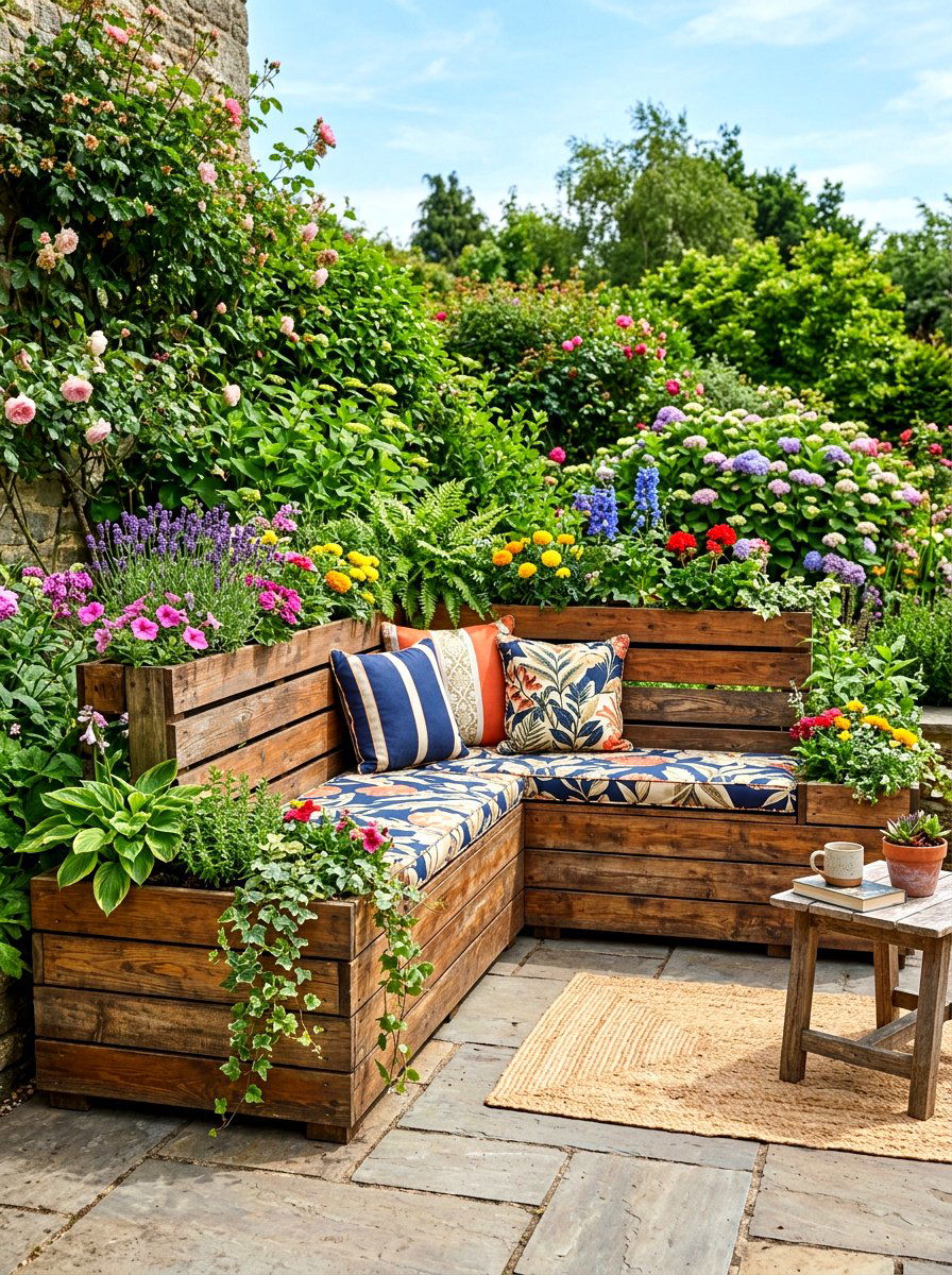 Decorative pallet bench planter - 30 pallet planter ideas