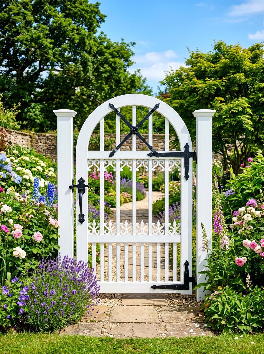 Decorative vinyl gate - 30 vinyl fence ideas