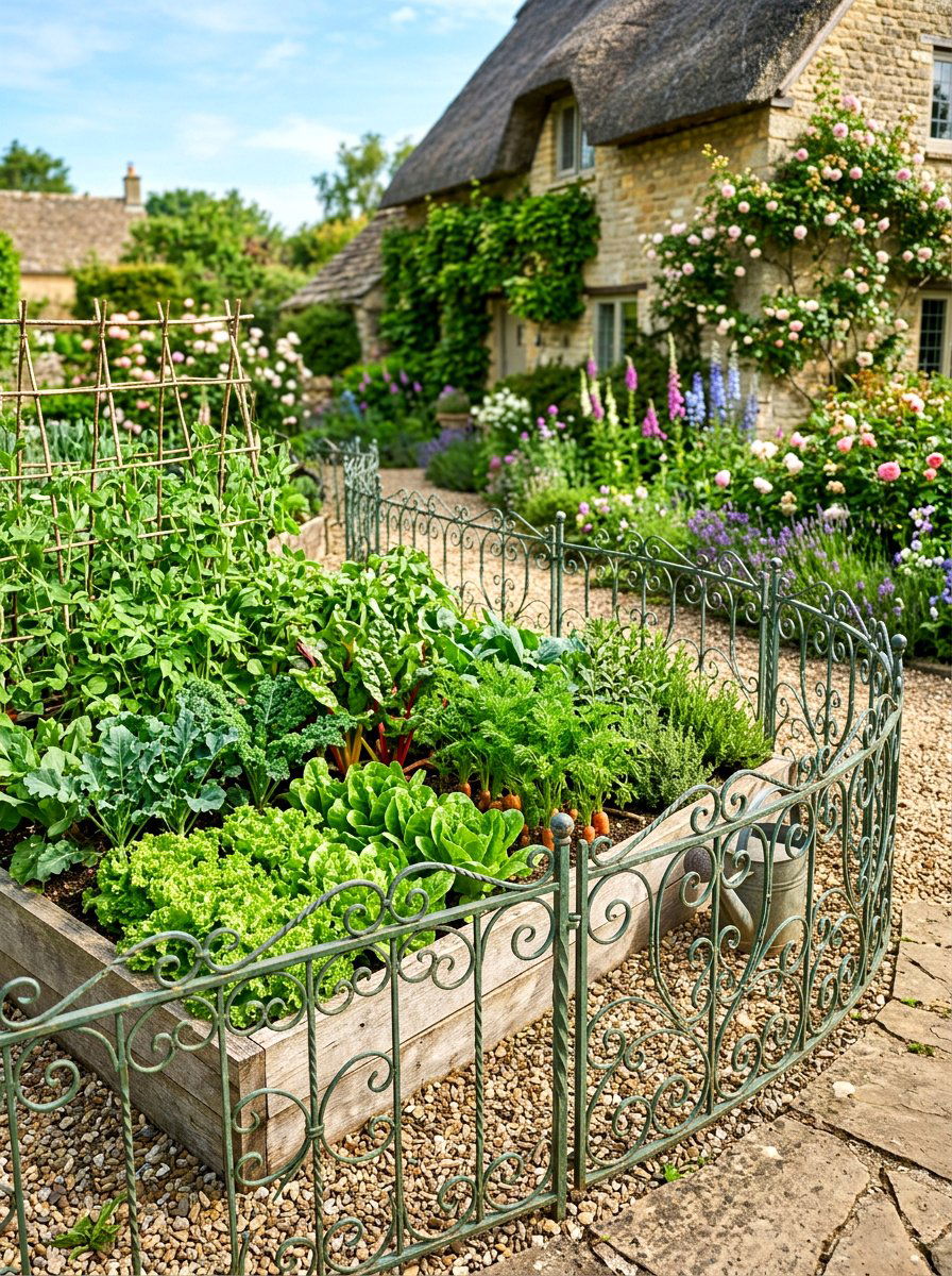 Decorative wire fencing - 30 vegetable garden border ideas
