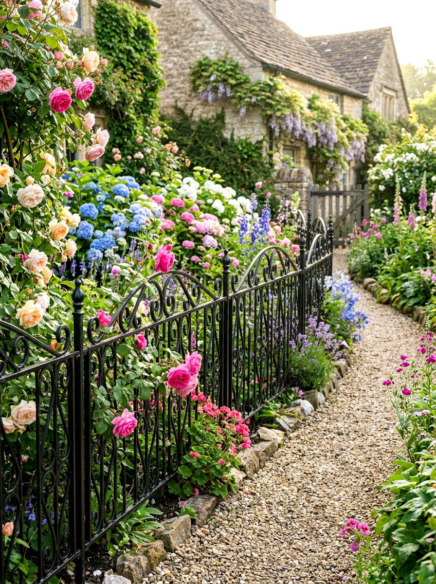 Decorative wire garden fencing - 30 garden border ideas