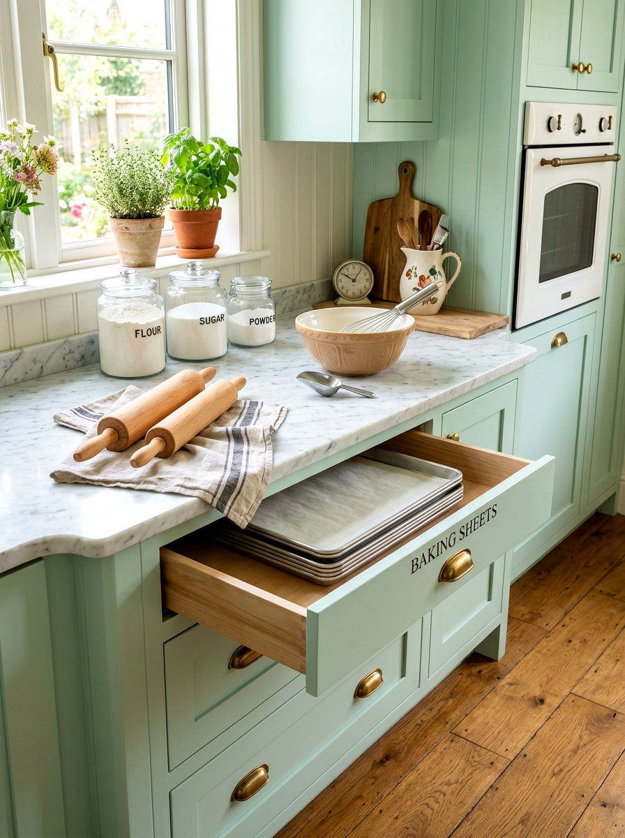 Dedicated Baking Center - 30 second prep space kitchen ideas