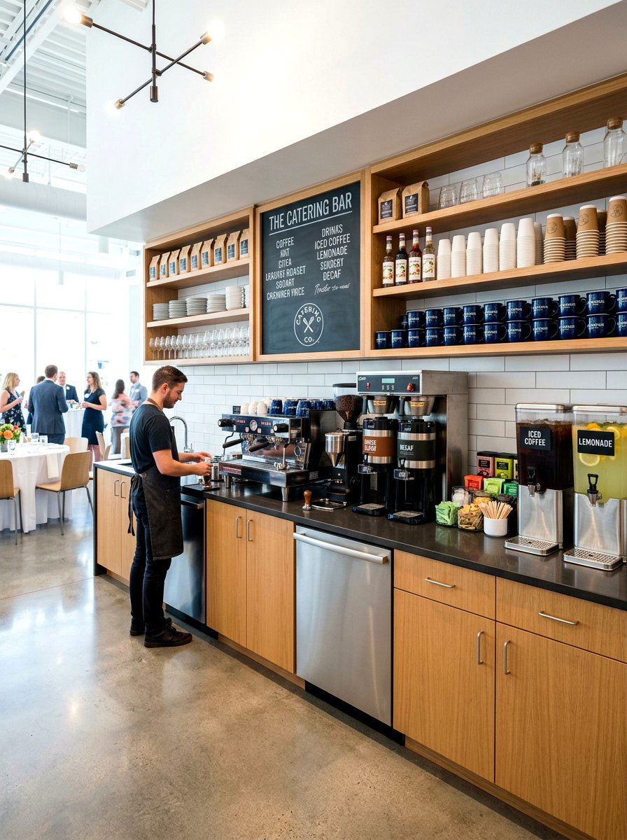 Dedicated Coffee and Beverage Bar - 30 catering kitchen ideas