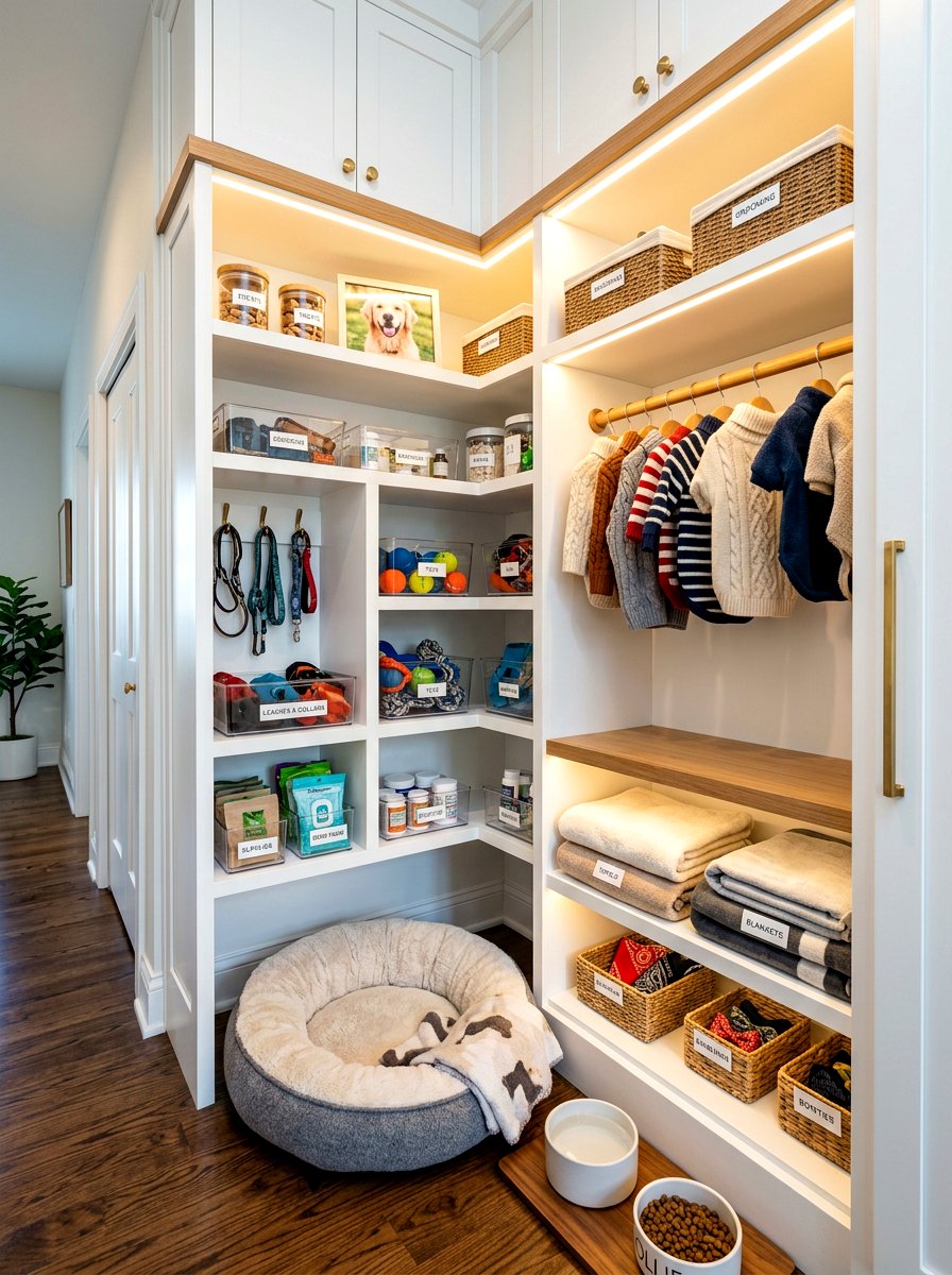 Dedicated Dog Closet - 30 dog room storage ideas