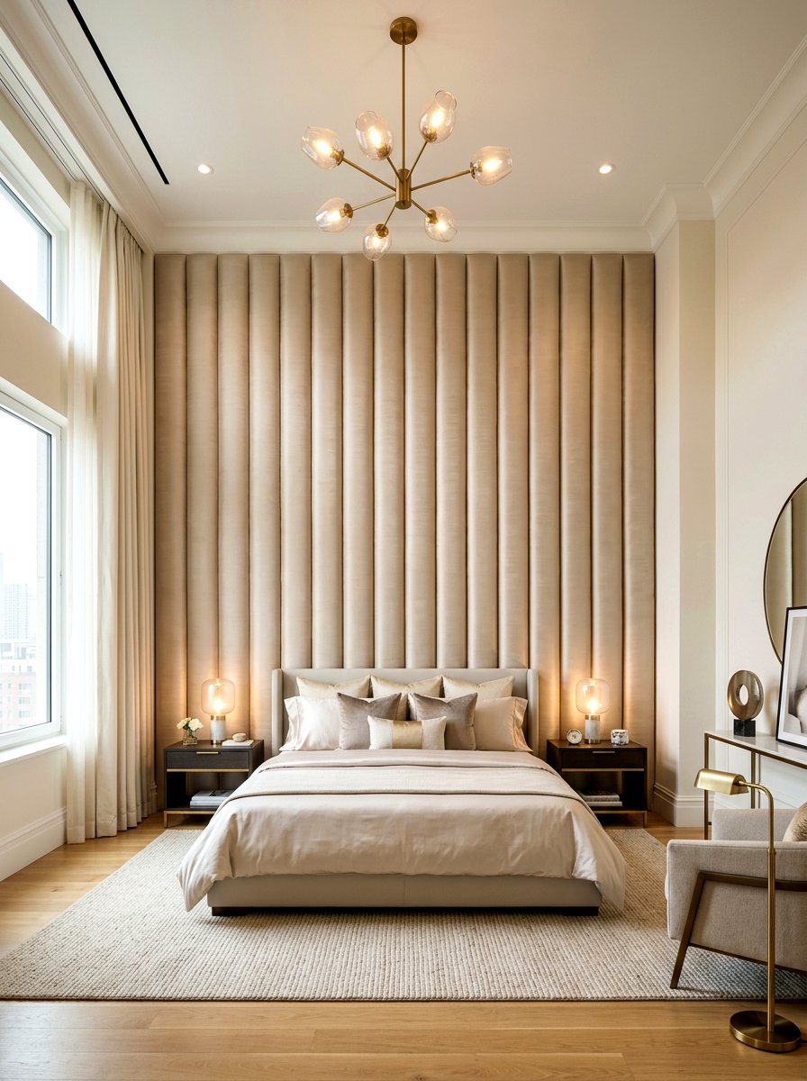 Deep Channel Tufted Wall - 30 wall wrapped headboard ideas