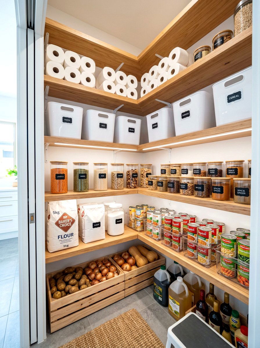 Deep Corner Pantry Shelves - 30 corner pantry ideas