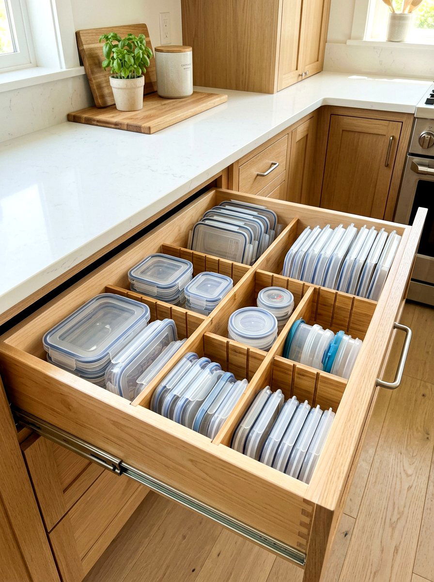 Deep Drawer Divider - 30 kitchen storage ideas