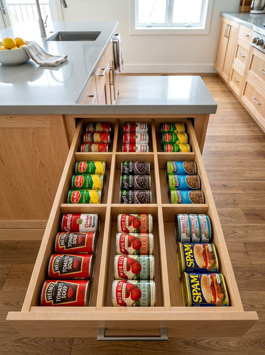 Deep Drawer Dividers - 30 can storage ideas