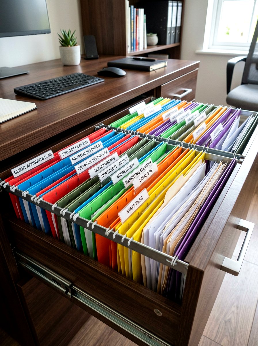 Deep Drawer Filing System - 30 desk drawer organization ideas