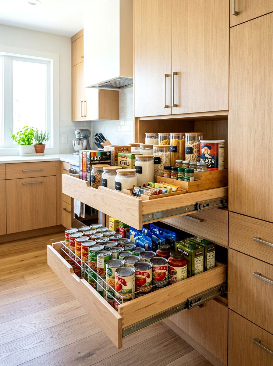 Deep Drawer Pantry Cabinet - 30 full wall pantry cabinet ideas