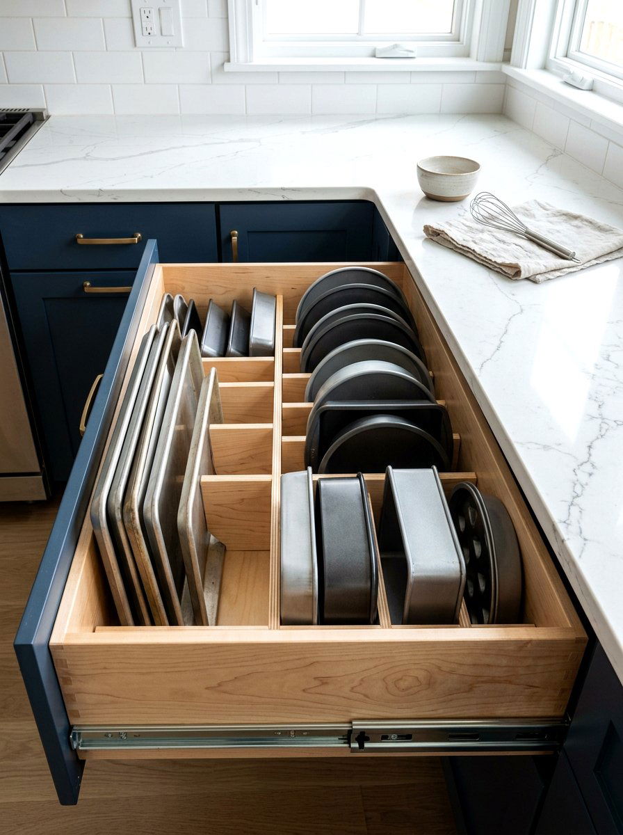 Deep Drawer Partitions - 30 baking sheet storage ideas