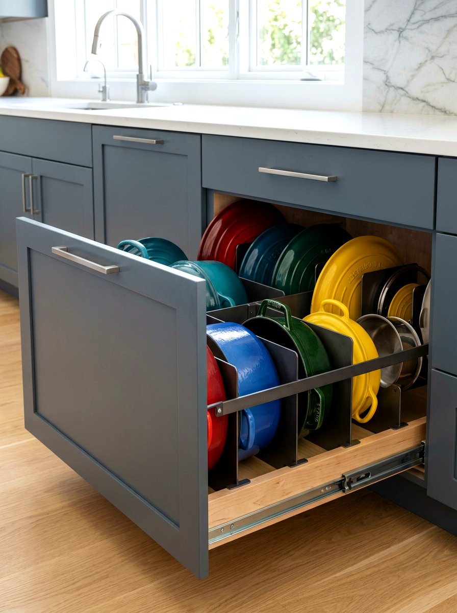 Deep Drawer Pot Divider - 30 organizing kitchen drawers ideas