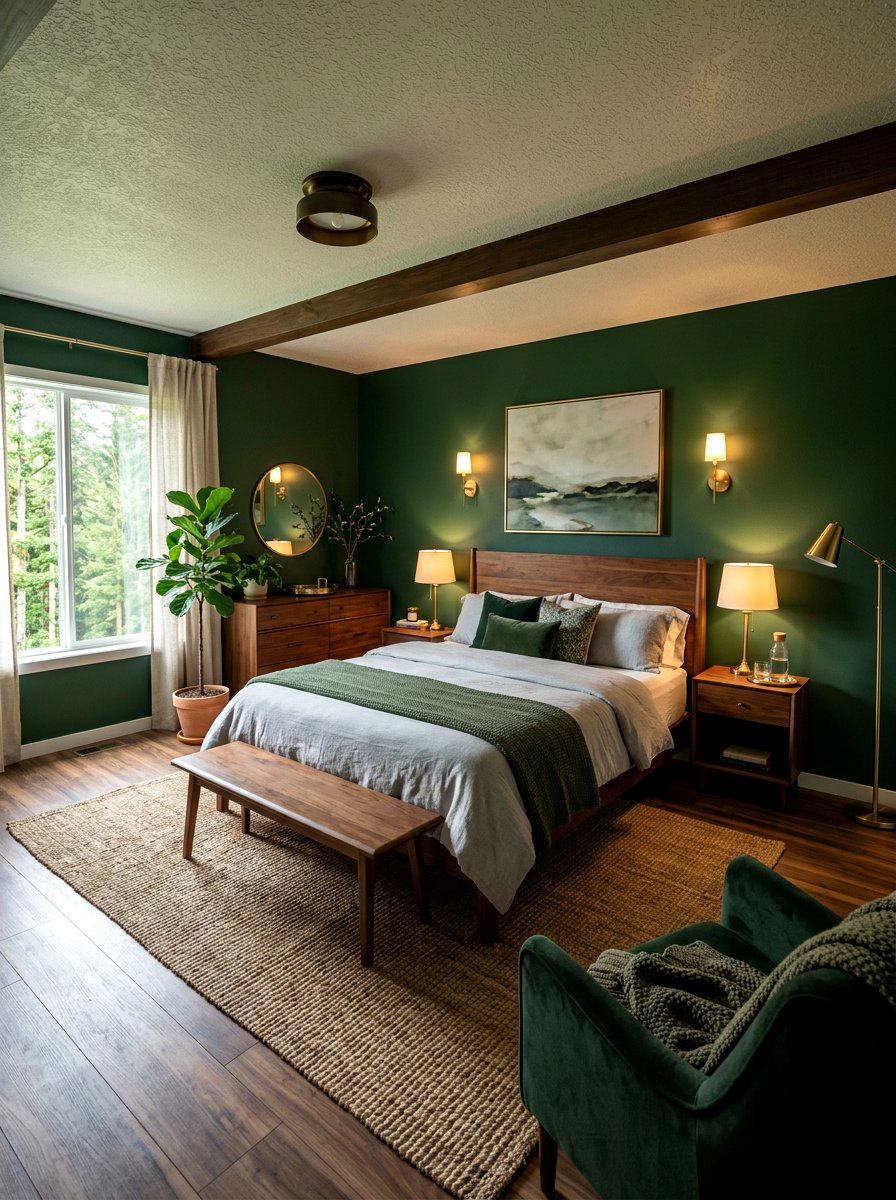 Deep Forest Green - 30 cozy bedroom ideas
