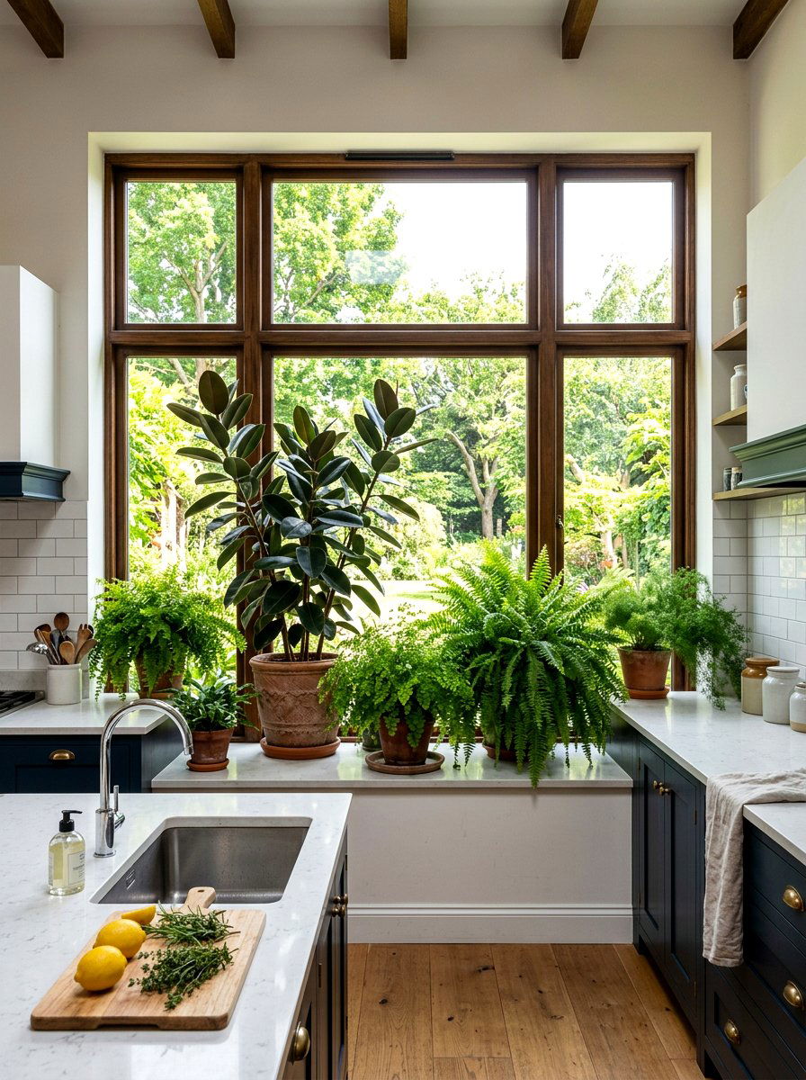 30 Kitchen Plant Ledge Ideas for Lush Corner Greenery Now