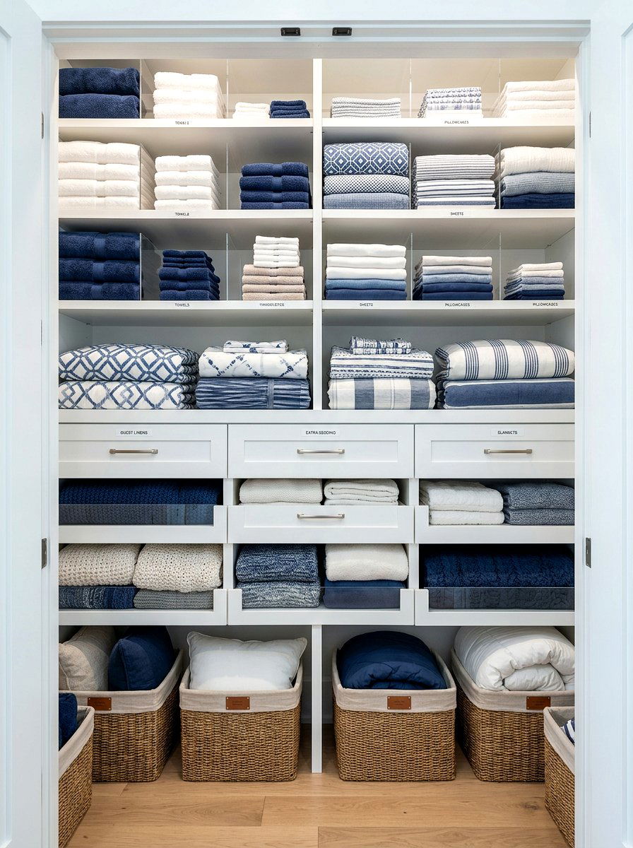 Deep Linen Closet - 30 organizing a linen closet ideas