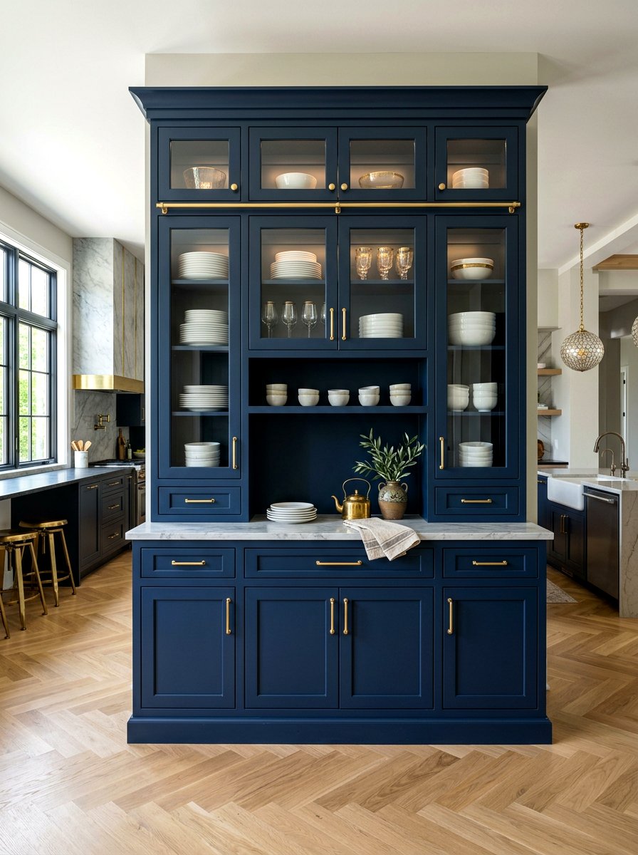 Deep Navy Kitchen Hutch - 30 kitchen hutch ideas