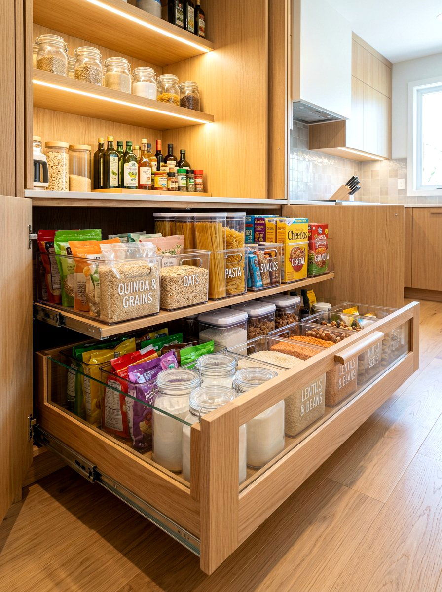 Deep Pantry Pull Out - 30 deep drawer storage ideas