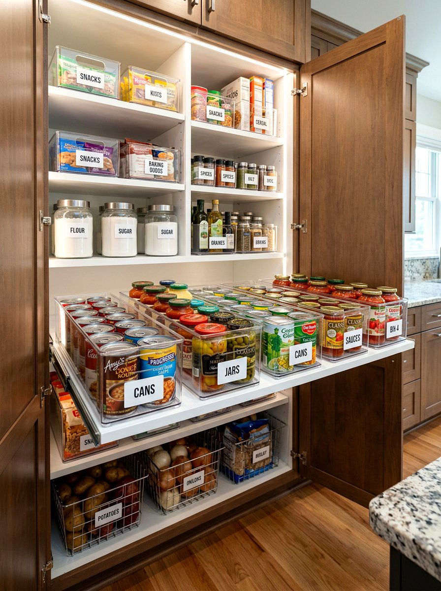 Deep Pantry Shelf Organizers - 30 pantry reset ideas