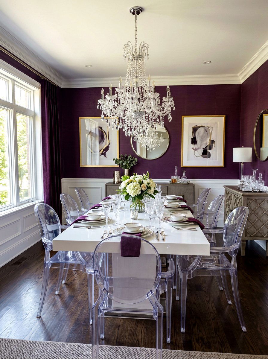 Deep Plum Dining Room - 30 moody dining room ideas