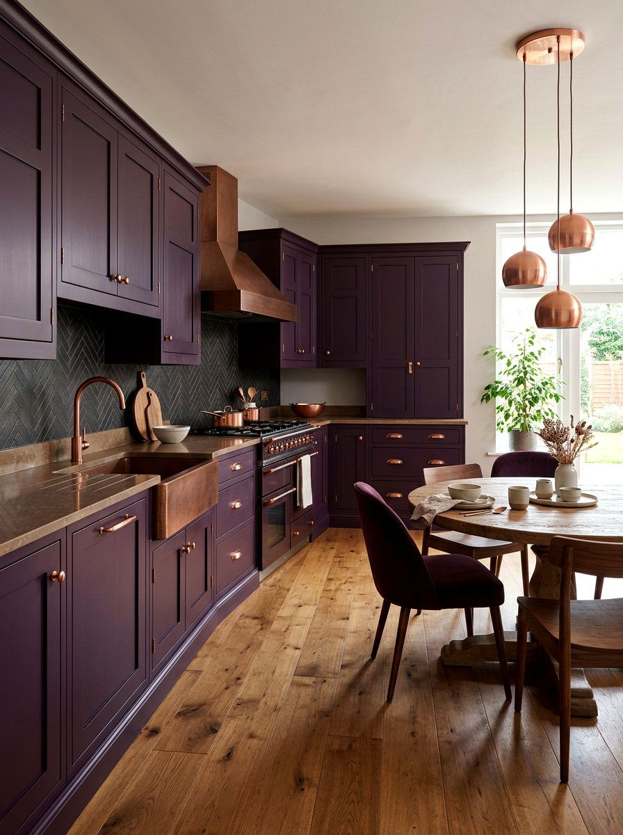 Deep Plum Kitchen Cabinets - 30 painted kitchen cabinet ideas